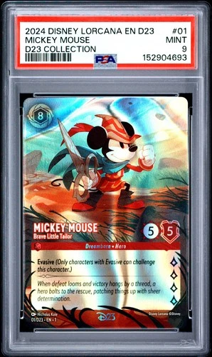 DISNEY LORCANA EN D23-D23 EXPO PROMO MICKEY MOUSE - BRAVE LITTLE TAILOR PSA 9