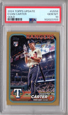 2024 Topps Update Evan Carter - Gold #'d 1062/2024 PSA Gem Mint 10