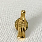 VINTAGE Gold Tone COCA-COLA BOTTLE SHAPED LAPEL PIN (A4)