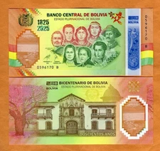 Bolivia, Commemorative, 2025, 200 years of independence, Polymer, UNC