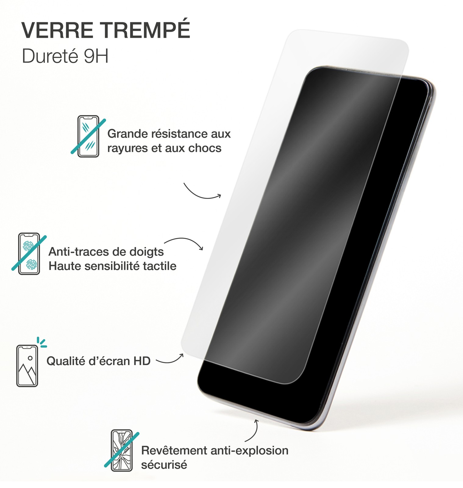 Verre trempé Redmi Note 13 Pro Plus anti-choc et ultra-résistant 9H