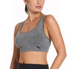 NWT Puma Women's S 2 Pack Seamless Sports Bra Square Neck Grey Black F1250