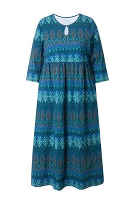 Ulla Popken Damen große Größen Jerseykleid A Linie Tropfen Ausschnitt