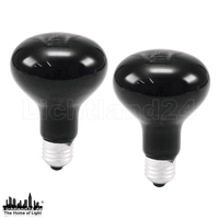 2Er Pack E27 - Deko UV / Schwarzlicht Effekt Lampe R80 Reflektor 75W GlüHlampe