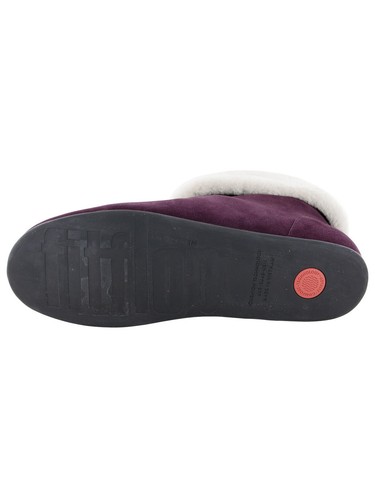 Fitflop Womens Sarah Shearling Suede Slipper Bootie Shoes, Berry, US 5 - Picture 2 of 3