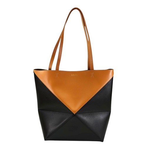LOEWE Puzzle Fold Tote Bag Black x Brown Management Number 11369