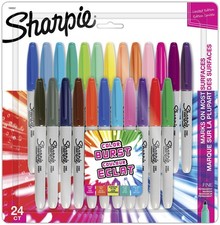 Sharpie Color Burst Oil-Based Markers, 24-Color Set, Medium Point, Oil-Based Pen