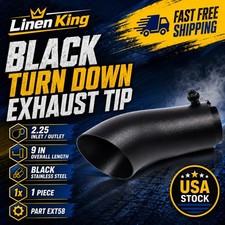 For Turn Down Exhaust Tip 2.25 Inletoutlet 9long Stainless Steel Black