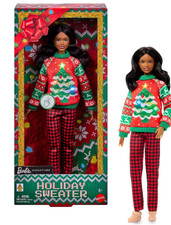 Barbie Holiday Sweater Doll Collectible Ugly Black Sweater Doll