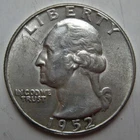 US 1952 WASHINGTON HEAD 90% SILVER QUARTER COIN (KM# 164)