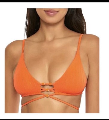 New ISABELLA ROSE Angelica Triangle Bikini Top Orange Large