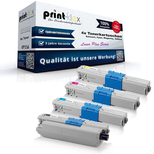 4X Farb Tonerkartuschen FüR Oki C-321-DN Black Cyan Magenta Y - Laser Plus Serie-image