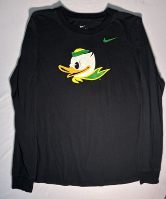 Nike Dri-FIT Oregon Ducks Black Green Yellow White Long Sleeve Shirt Size S