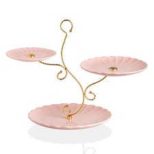 3 Tier Ceramic Cake Stand Wedding, Dessert Cupcake Stand for Tea Party Servin...
