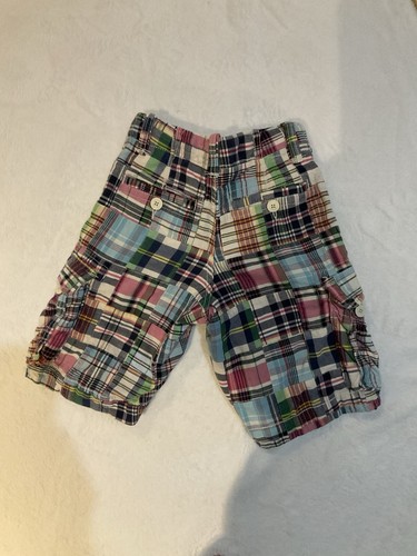 GAP KIDS Boy's Size 8 Madras Plaid Cotton ADJUSTABLE CARGO Shorts - Picture 3 of 5
