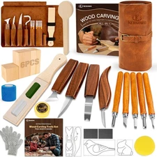 Wood Carving Kit, 32Pcs Wood Carving Tools with PU Storage Bag, Wood Whittling