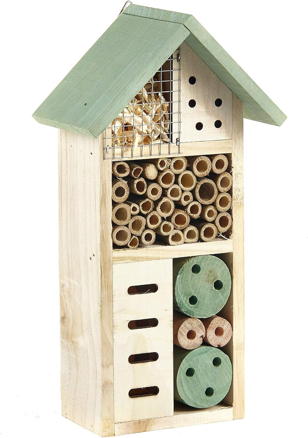 Wooden Insect Bee House Natural Bug Hotel Shelter Garden Nest Box 26cm for