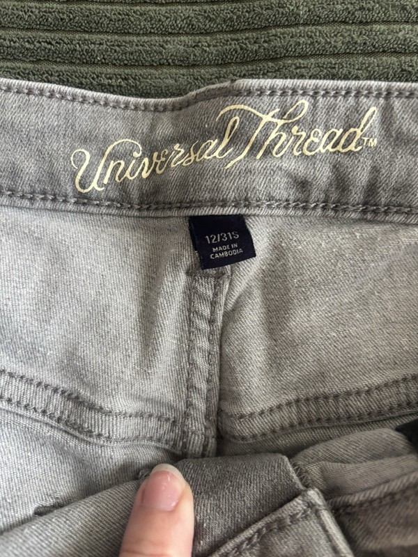 Universal Thread Women's Light Wash Gray Denim Skinny Mid Rise 5-Pocket Jeans 12