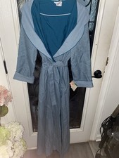 NWT Vintage Lily Of France USA Long Robe Teal Color Size L