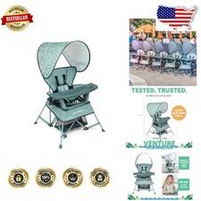 Go with Me Portable Toddler Chair Sun Canopy 3 Growth Stages Garden Green