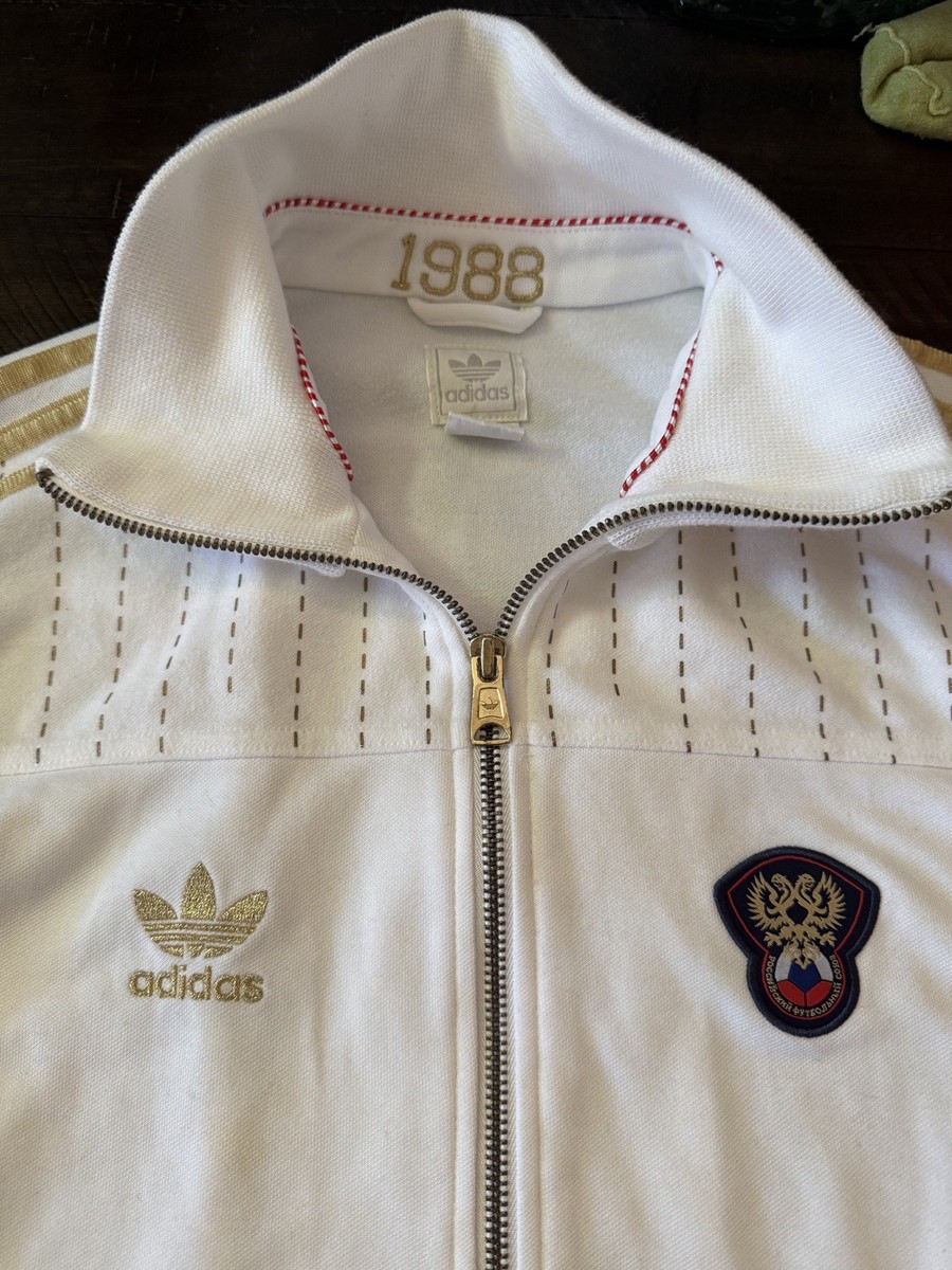 Rare Adidas World Cup 1988 Russia Retro Vintage Jacket Moscow CCCP