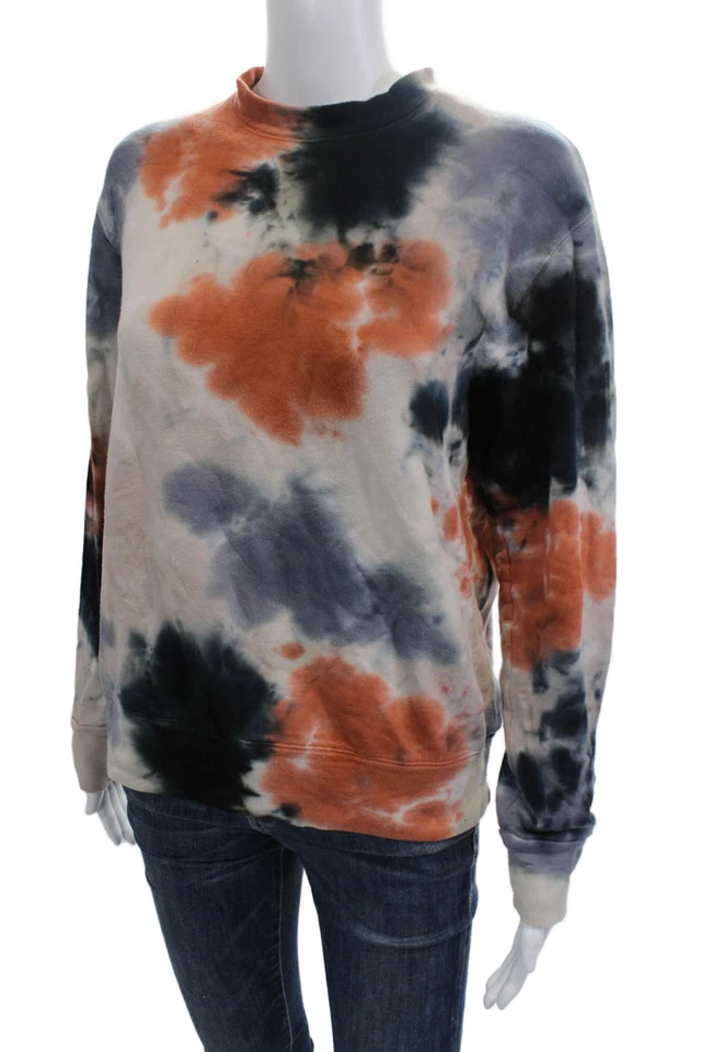 Monrow Mujer Pullover Sudadera Negra Cuello Redondo Manga Larga Mezcla Rayón Talla S Foto 2 de 4