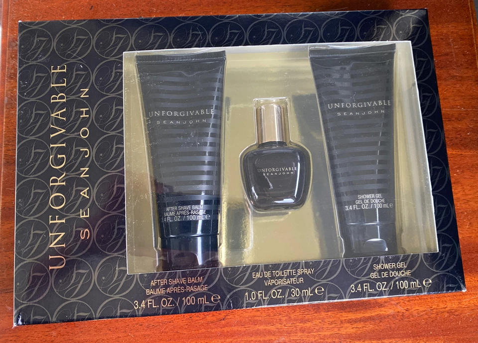 UNFORGIVABLE by Sean John 3 PIECE GIFT SET 1.0 OZ EAU DE TOILETTE SPRAY Box Men - Image 3 of 4