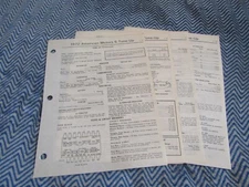 1972 AMERICAN MOTORS 6 V8 BUICK FACTORY TUNE UP SPECIFICS SPEC MANUAL SHEETS SET