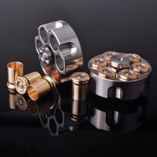 EDC Stainless Steel Revolver Finger Spinner Hand Fidget Pocket Toy Top Bullets