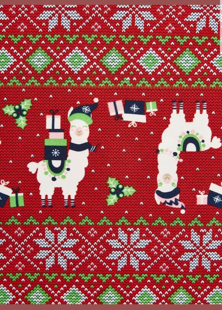 NWOT Women's Girl's No Boundaries Red Llama Christmas Shirt Size XS