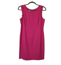 Talbots Pink Sheath Dress Women’s Size 18 Ruffle Sleeveless
