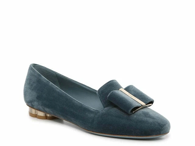 SALVATORE FERRAGAMO Sarno Women s 725068 Steel Blue Flats Size 5 D MSRP 695