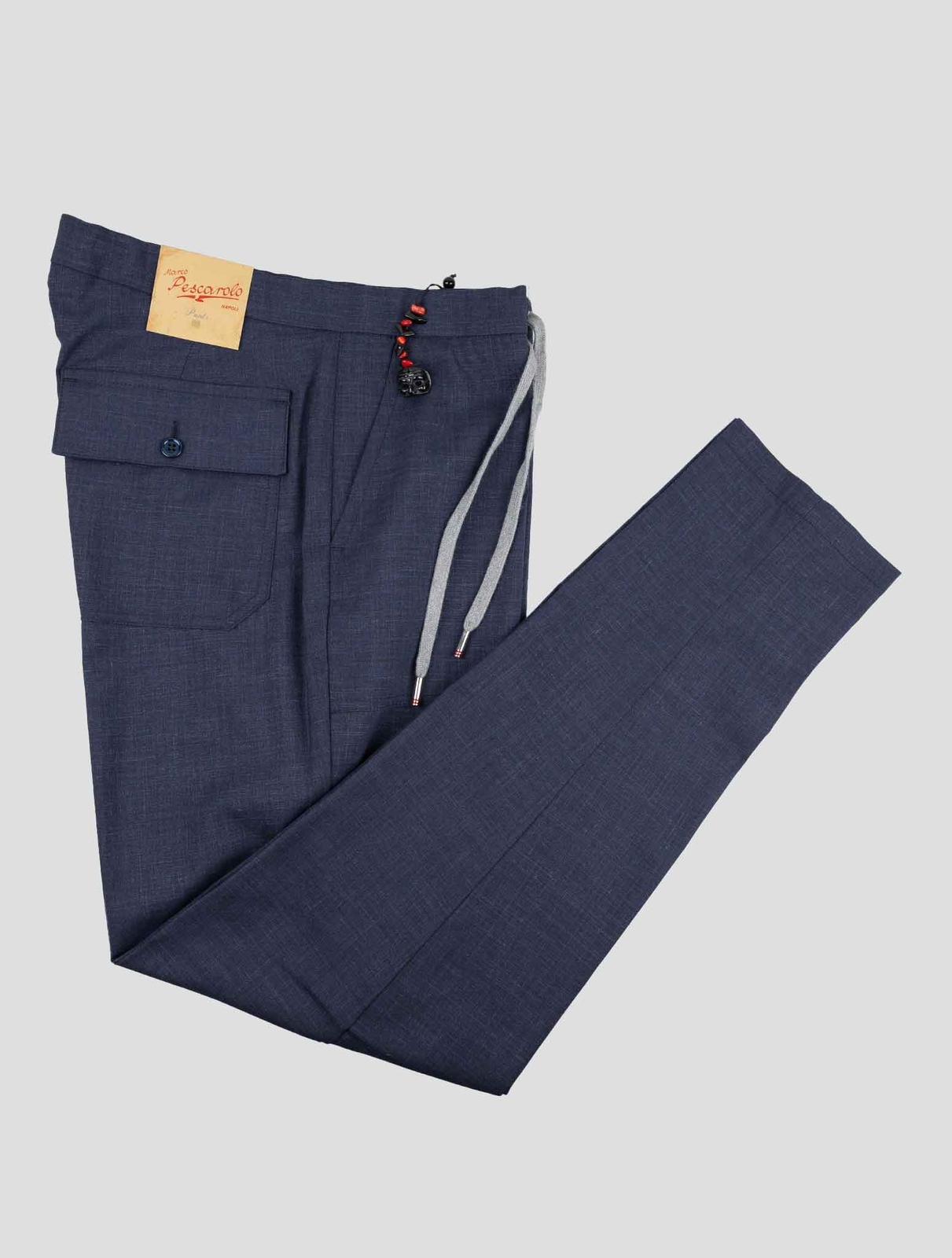 НОВЫЕ БРЮКИ MARCO PESCAROLO BLUE ИЗ НАТУРАЛЬНОЙ ШЕРСТИ, ШЕЛКА И ЛЬНА EA, US 30 - EU 46, PZ43