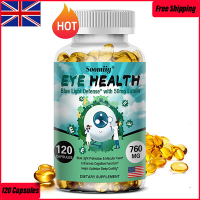 Lutein 50mg & Vitamin C - 120 Capsules Vision Care, Eye Health Antioxidant Vegan
