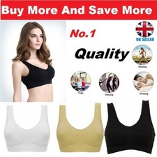 Womens Seamless Comfort Bra Comfy Shapewear Sports Stretch Crop Top Vest Support