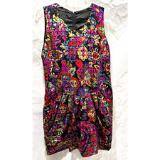 Vintage Louis Feraud Colorful Print Dress w/ Pockets - Sz -10