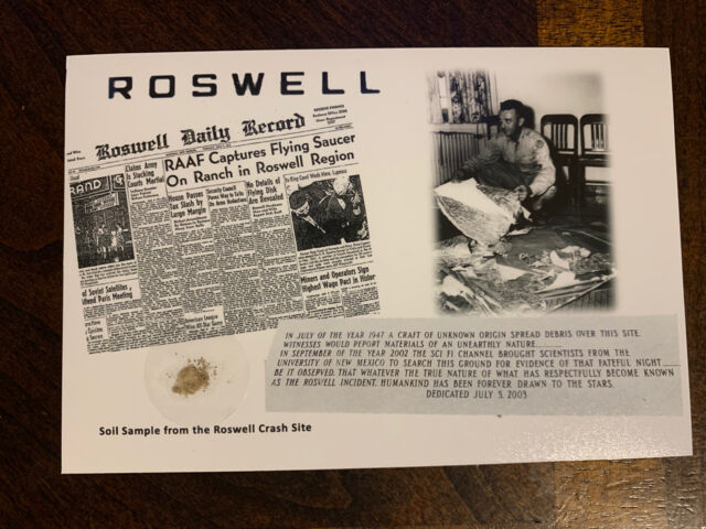 Roswell Campione di Sporcizia Resti del Suolo Alieno Crash Area 51 Reliquia da Collezione