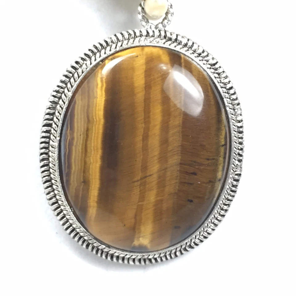 Kenneth Cole Tigers Eye Cabochon Pendant Multi Strand Necklace - Image 2 of 4