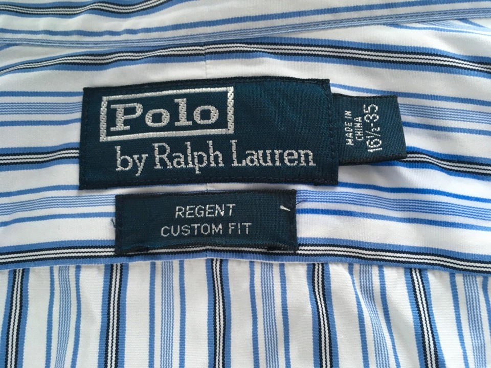 Ralph Lauren Dress Shirt Cufflinks 16.5/35 LARGE Regent Fit Double Cuff