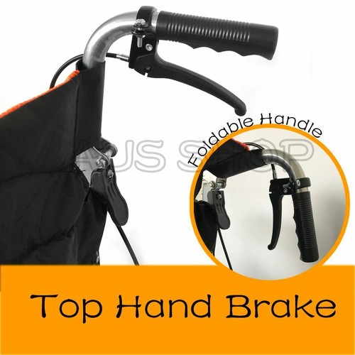 SOLID foldable STEEL WHEELCHAIR Orange Colour With Four Hand Brake - Picture 6 of 11