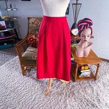Vintage 1940s Style Skirt Red A-line M L Pinup 40s 80s