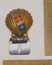 vintage SHELL - LICENSE PLATE TOPPER - Shell Oil Gas - listing # 2