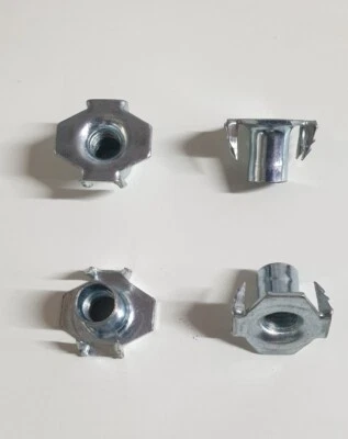 M8 4 Pronged Hammer T Nuts For Woodworking Furniture Captive Threaded Pack of 4