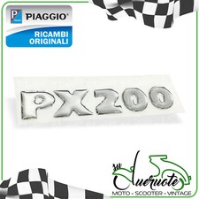 TARGHETTA SCRITTA VESPA PX 200 ADESIVA RESINATA ADESIVO COFANO SCOCCA LATERALE