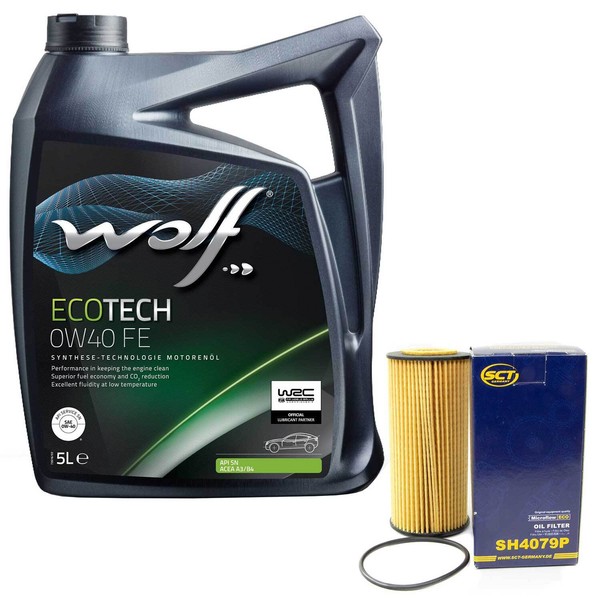 MotoröL Set 0W40 5 Liter + ÖLfilter SH 4079 P FüR Audi A4 A5 A6 Q5 A7 1.8 2.0-image