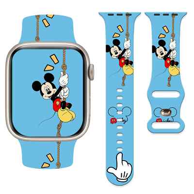 Disney Naughty Mickey Mouse Silicone Strap for Apple Watch  Replaceable 