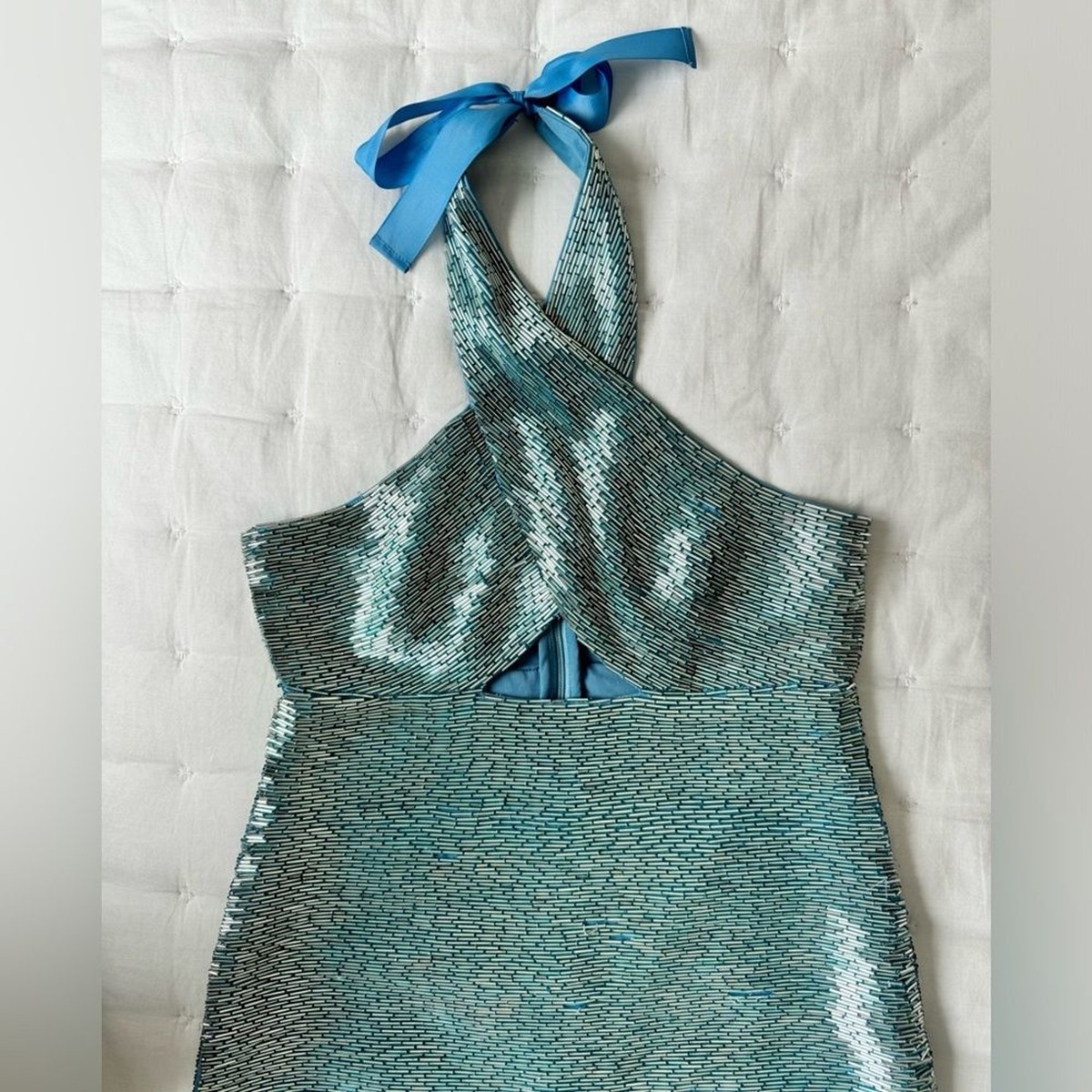 staud blue beaded dress Staud