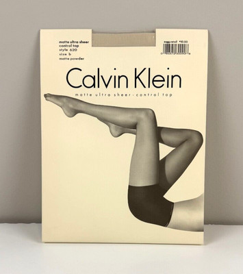 Calvin Klein Pantyhose Matte Ultra Sheer Ctrl Top 620 Size B - Matte Powder 1994