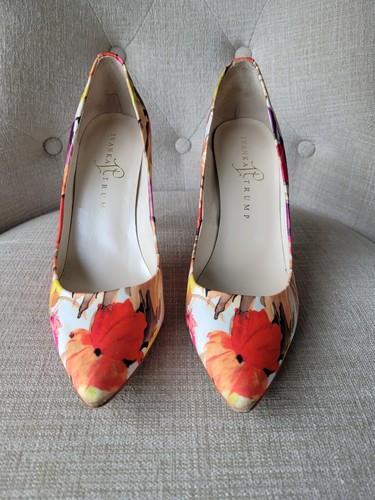 Ivanka Trump Shoes Kayden 2 Orange Multicolor Floral Pumps Size 7.5 In Orig. Box - Picture 9 of 14