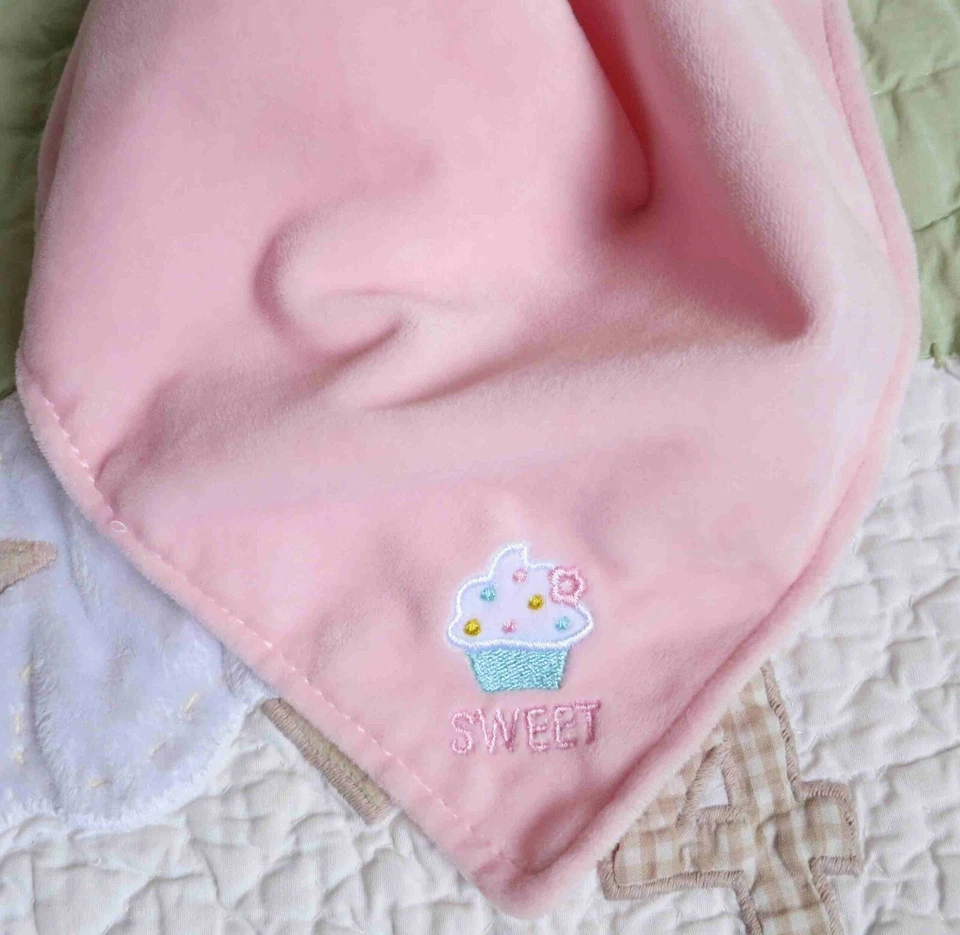 Child of Mine Sweet Cupcake Monkey Rattle Toy Pink Girl Security Blanket Lovey - Image 2 of 4